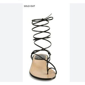 Stuart Weitzman Nieta Shoes Womens Size 8.5 Tan Black Lace Up Flat Leather Sanda